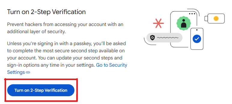 Turn On 2 Step Authentication